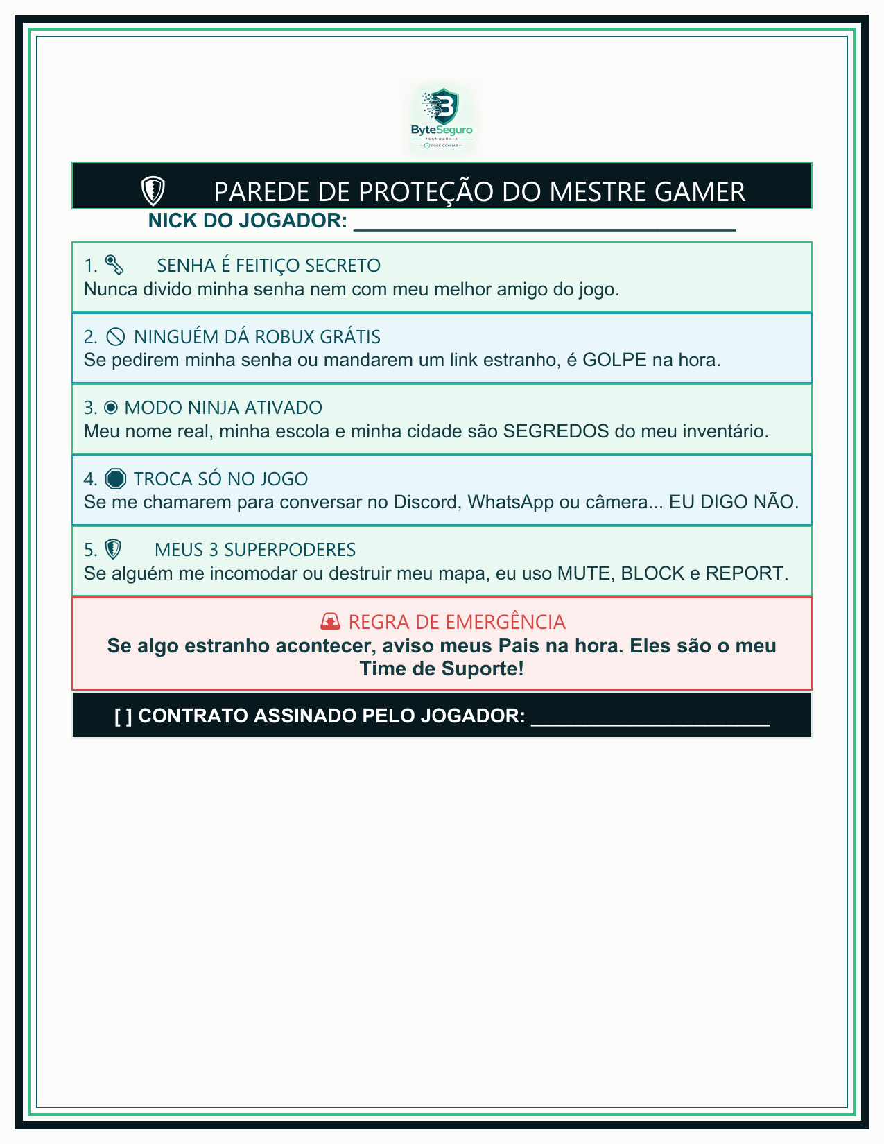 Pôster O QG do Gamer Seguro